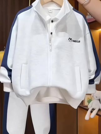 A男童春装套装2025新款儿童运动服春秋中大童两件套男孩裤子帅#高品质童装 #潮童穿搭 #面料舒适透气 #童装上新 #男童套装