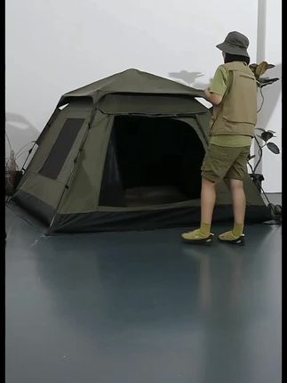 【橄榄绿】户外露营帐篷3-4人黑胶速开帐全遮光防晒全压胶防水帐篷#帐篷 #帐篷露营 #露营帐篷 #户外装备 #露营装备