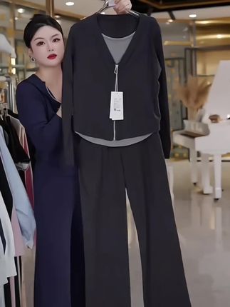 【秋季上新】依凡芙2025年秋季新款假两件休闲慵懒套装JY857A/ZN#慵懒风穿搭 #休闲套装#运动套装#初秋新款#新款上新