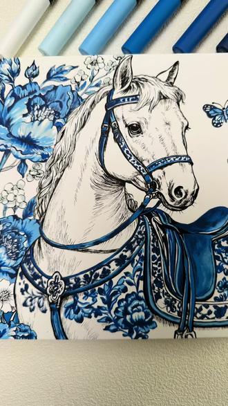 你画你也会 | 第24集青花瓷 马
视频有点长,需要亿点点🤏🏻耐心,色号在最后哦~
画一匹马🐴祝大家马到成功,再画一朵牡丹,祝大家马上有钱花🌸#青花瓷 #丙烯马克笔 #线描画 #瞎画系列 #手绘画教程
