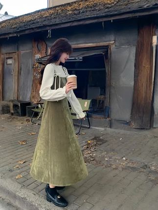 森系高级感减龄假两件连衣裙,收腰显瘦又减龄,洋气大方, 小个子和微胖也能轻松驾驭~#胖瘦都能穿 #高级感 #女人味 #森系 #连衣裙