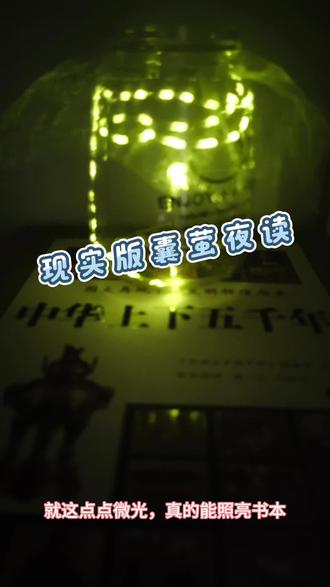 囊萤夜读真的是可以的,不能照亮整个房间,但能照亮一个字,也能读完一页书本了#囊萤夜读 #萤火虫 #童年