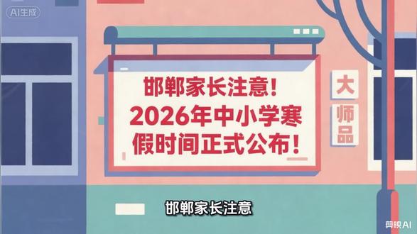 邯郸家长注意!2026年中小学寒假时间正式公布!
小学、初中2月3日放假,高中2月10日放假,
统一3月5日开学,幼儿园参照执行。
请家长提前安排,平安过寒假,开心迎新年!#邯郸中小学开学时间