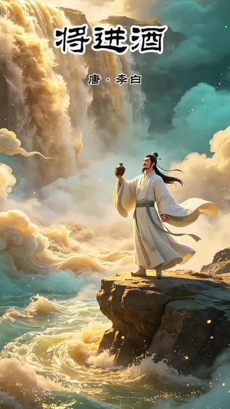 终于等到了皮克斯版《将进酒》,读懂李白,读懂半生洒脱#将进酒 #李白 #古诗词动画 #国风古韵 #国学经典