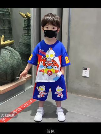 奥特曼衣服男童夏装套装洋气儿童短袖2025新款小男孩卡通帅气休闲