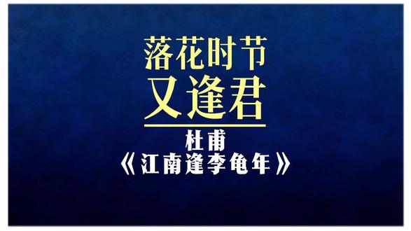 杜甫一生最不愿看到的重逢 #杜甫 #李龟年 #江南逢李龟年 #图像记忆法 #古诗词