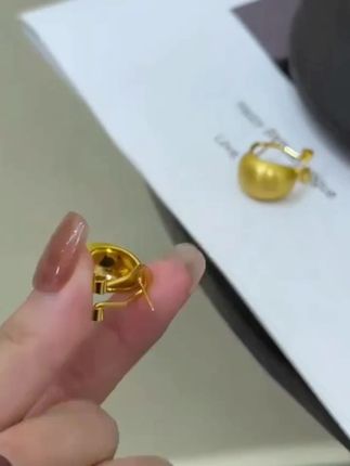 铜合金耳饰 s925银针金色拉丝半圆耳环女耳钉高级感气质百搭耳饰#时尚耳饰 #时尚饰品 #耳饰 #925银针 #高级感耳环耳钉推荐