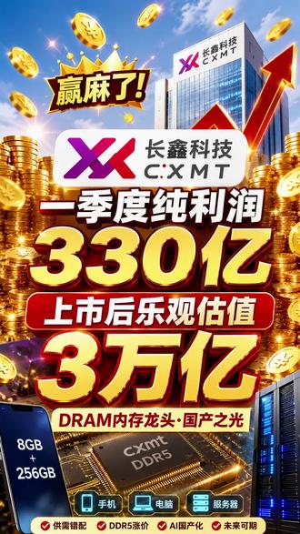 单季净利润330亿!长鑫科技凭什么吃掉三大厂的蛋糕? #长鑫科技 #DRAM #内存芯片 #AI芯片 #半导体