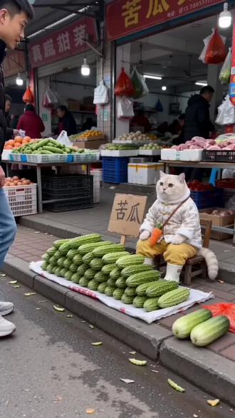 咪老板#AI苦瓜摊趣事 #随变ai随便玩 #猫咪 #萌宠出道计划 #ai