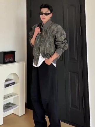 美式秋冬工装裤男水洗复古宽松直筒休闲裤纯棉潮牌腿裤褶皱伞兵裤 #百搭裤子