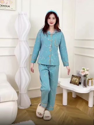 #创作灵感入口高级感穿搭, 带胸垫的睡衣家居服,家居服套装,秋冬春季家居服,可外穿家居服套装