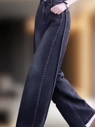 休闲显瘦宽松牛仔裤#视频同款 #好物推荐🔥 #显瘦遮肉减龄 #显瘦显高显腿长 #爆款热卖中