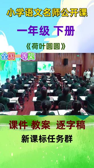 新课标小学语文名师优质课一年级下册《荷叶圆圆》公开课全国一等奖教学视频#小学语文公开课 #小学语文优质课 #小学语文