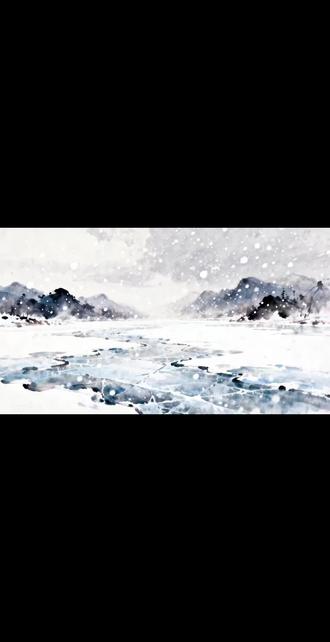 《江雪》AI作品#古诗配画 #即梦ai