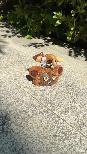 可爱小熊摇摇乐 果壳DIY手工制作的小熊好可爱,摇晃有声音好治愈,还可以做一个小摆件呢#手工diy #果壳 #果壳铃