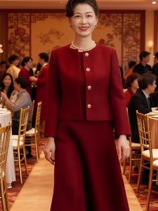 #喜婆婆喜妈妈婚宴装#气质穿搭 #端庄大方精致优雅 #婚庆礼服 @DOU+小助手 @DOU+上热门