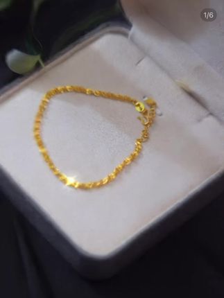 黄金凤尾手链#足金999女款纯黄金首饰#经典百搭轻奢情人节礼物精致#手链#足金手链