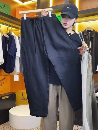 100%亚麻,宽松裤型,休闲时尚又年轻,夏天一定要穿,太凉快了,太舒服了!#品质男装 #纯亚麻 #亚麻裤 #休闲裤男