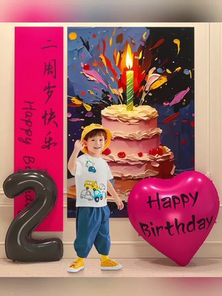 儿童生日布置超简单!定制条幅显心意,卡通挂布造氛围,气球蛋糕添童趣,轻松搭出梦幻庆生场,留住宝贝快乐瞬间#生日布置#仪式感不能少#儿童生日背景装饰