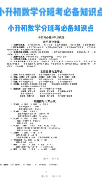 2026年六年级下册数学必备知识点加分类练习加答案共23页
#六年级 #六年级数学 #六年级下册
