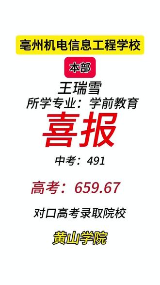 亳州机电信息工程对口本科#高考成绩喜报 #职教高考喜报 #2026录取喜报 #职教高考录取