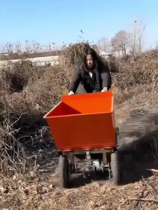 工地电动手推车搬运车斗车家用载重王工程灰斗车拉水泥砂浆翻斗车#一机多用省时省力省人工 #工地电动搬运车