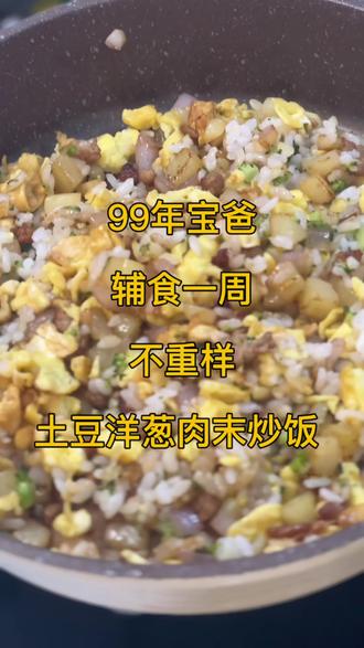 花花味蕾日记 今日份食谱:肉末土豆洋葱炒饭#宝宝辅食 #土豆肉沫饭 #宝宝