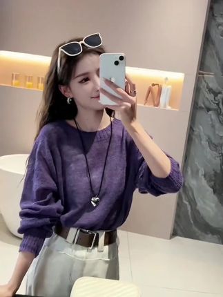 高级感今年流行穿搭两件套装秋季薄款针织衫牛仔裤一整套入秋穿搭#今日穿搭 #穿搭分享 #新款