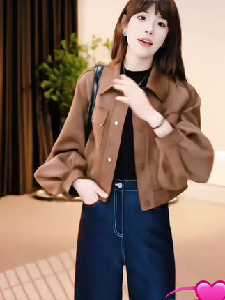 #高级感穿搭 #工装翻领短外套#穿出自信穿出美丽 …