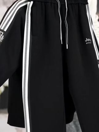 #上热门 JEEPSPIRIT正品休闲套装男春秋季长袖卫衣薄款跑步运动服男女同款,高端大气上档次,正品休闲套装#男女同款运动套装