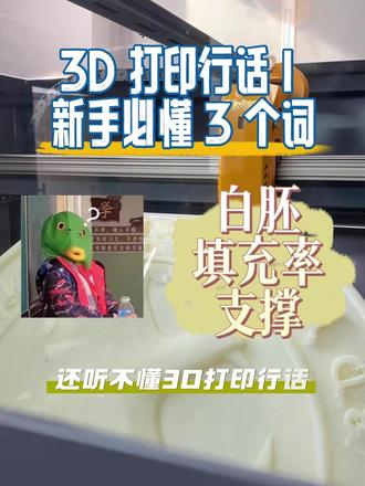 3D 打印行话|新手必懂 3 个词 一分钟看懂白胚、填充率、支撑,入行不踩坑#剑齿虎3D打印机 #3D打印 #3D打印科普 #