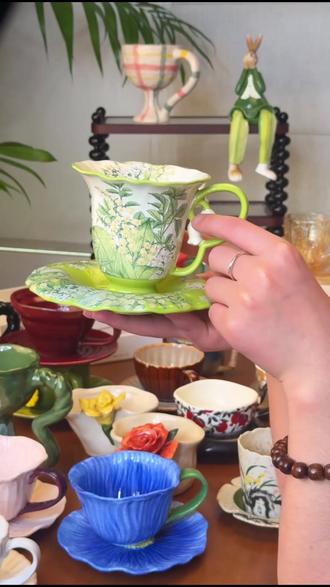用它喝水!仪式感直接拉满的法式杯碟!
