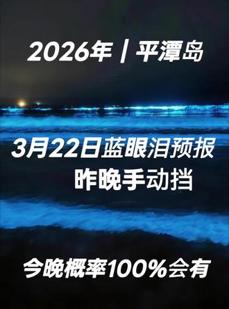 3月22日,平潭蓝眼泪预报,今晚概率100%会爆发。#蓝眼泪 #平潭 #平潭蓝眼泪 #夜晚的大海 #旅行推荐官
