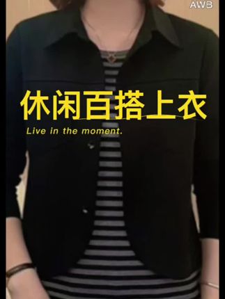 #秋季时尚洋气新款简约纯色翻领套头假两件百搭上衣