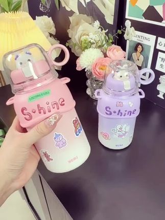 小茶日记飞奔派派星316大容量保温杯高颜值学生便携可爱水杯子GF
