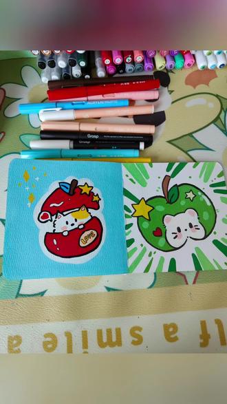 丙烯马克笔画/红苹果猫猫 🖌️掌握120色
📓纯粹300克半棉#跟着抖音学画画 #可爱简笔画 #丙烯马克笔 #一起学画画 #画画其实很简单
素材@喵喵卷