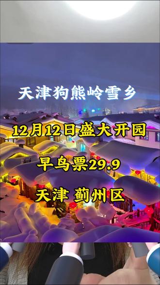 天津狗熊岭雪乡第一波早鸟票29.9,抓紧囤!#天津狗熊岭雪乡 #冰雪节 #雪乡 #天津游玩 #周末去哪玩