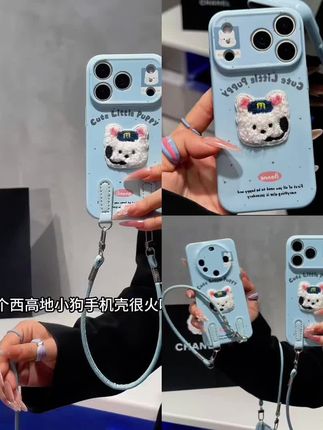 GGBond刺绣耳麦小狗挂绳适用苹果17/16菲林手机壳华为vivoppo小米#手机壳 #手机壳推荐 #爆款热卖中 #3c好物推荐 #数码科技 @DOU+上热门