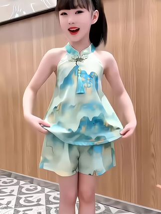 #高品质童装#女童新中式套装#谁穿谁好看#我要上热门