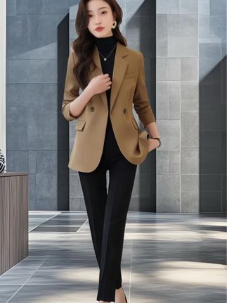 2025新款百搭黑色西装外套女高级感宽松休闲小个子西服春秋减龄#高级感穿搭 #春秋外套#小个子搭配 #初秋一周不重样穿搭