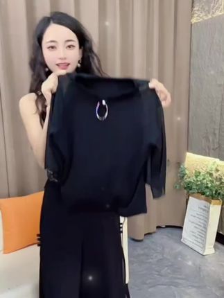 广场舞团队健身修身中式立领休闲百搭简约五分袖#vlog日常 #早秋高智感职场穿搭 #爱了爱了