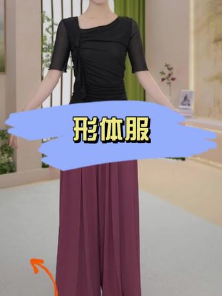 形体服#舞蹈服上衣#古典舞飘逸纱衣#广场舞交谊舞服#形体服#日常穿搭