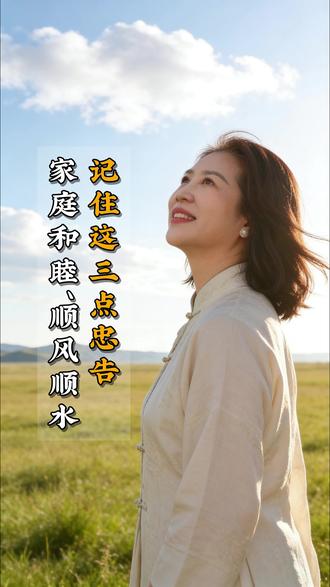 家庭和睦、顺风顺水 记住这三点忠告! #家庭幸福 #夫妻和睦 #人生智慧 #情感 #个人感悟