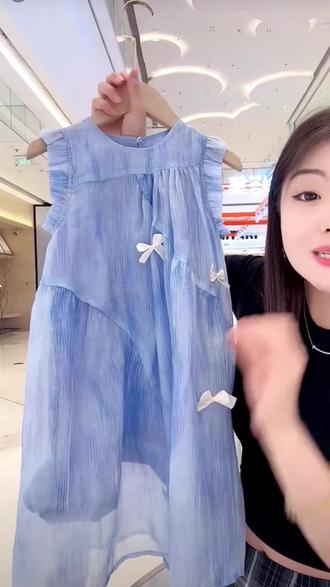 【夏新品】笛莎女童夏季新款大童女孩蝴蝶蓝梦飞袖连衣裙-9M262U118 #童装夏款穿搭 #没有女孩子能拒绝公主裙 #小女孩的连衣裙 #立体蓬蓬纱裙超好看 #同款公主裙