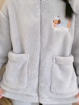 运动睡衣女冬季高密度加绒双面加厚家居#强烈推荐 #睡衣家居服