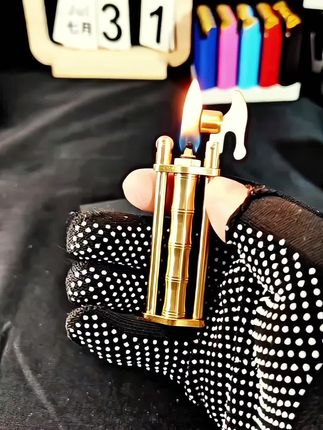 全铜金属煤油竹节个性打火机#金属打火机 #男神必备 #高端大气上档次 #打火机 #创意打火机