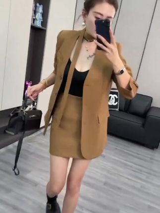 【尚拉娜】V领西装长袖2025秋季女装新款时尚显瘦休闲百搭西服#lv设计师 #西装搭配 #西装套装