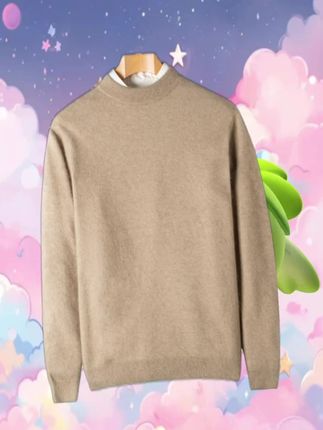 鄂尔多斯市产男款100%纯羊毛衫冬季加厚保暖半高领时尚纯色打底衣#纯色打底衣 #半领打底衫 #男士打底衫 #羊毛衫 #时尚打底衫