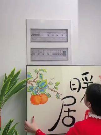 电表箱隐形术!原来电表箱也可以这么好看!美了美了!#电表箱装饰画 #装饰画 #家居软装搭配 #电表箱遮挡