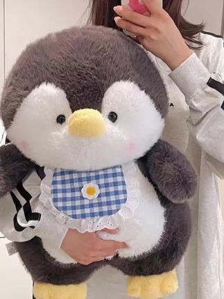 #也太可爱了吧 #阔爱炸了 #玩个很新的东西 #毛绒玩具 #萌到爆炸了💥 鱼丸可爱肚兜企鹅宝宝毛绒玩偶公仔女孩布娃娃儿童睡觉女生日